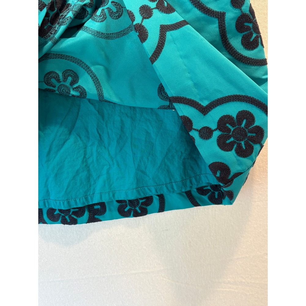 Jacadi Paris Girls Teal Blue Navy Floral Embroidered Trapeze Dress Size 4A 104cm - Picture 7 of 11